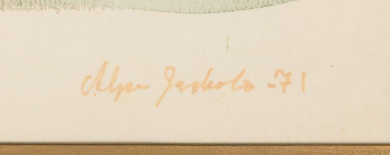 Alpo Jaakola, akvarell, signerad och daterad -71.