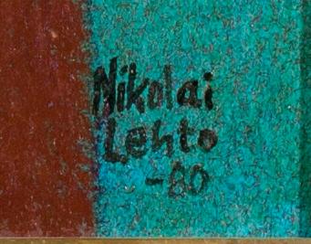 NIKOLAI LEHTO, olja på masonit, signerad och daterad -80.