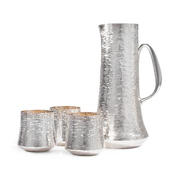 271. Tapio Wirkkala, A PITCHER AND THREE BEAKERS.