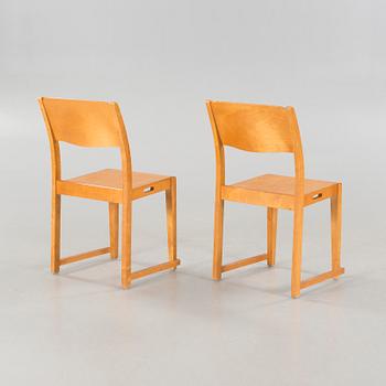 Six chairs by Sven Markelius, "the Orchestra chair" from around the mid 20th century.