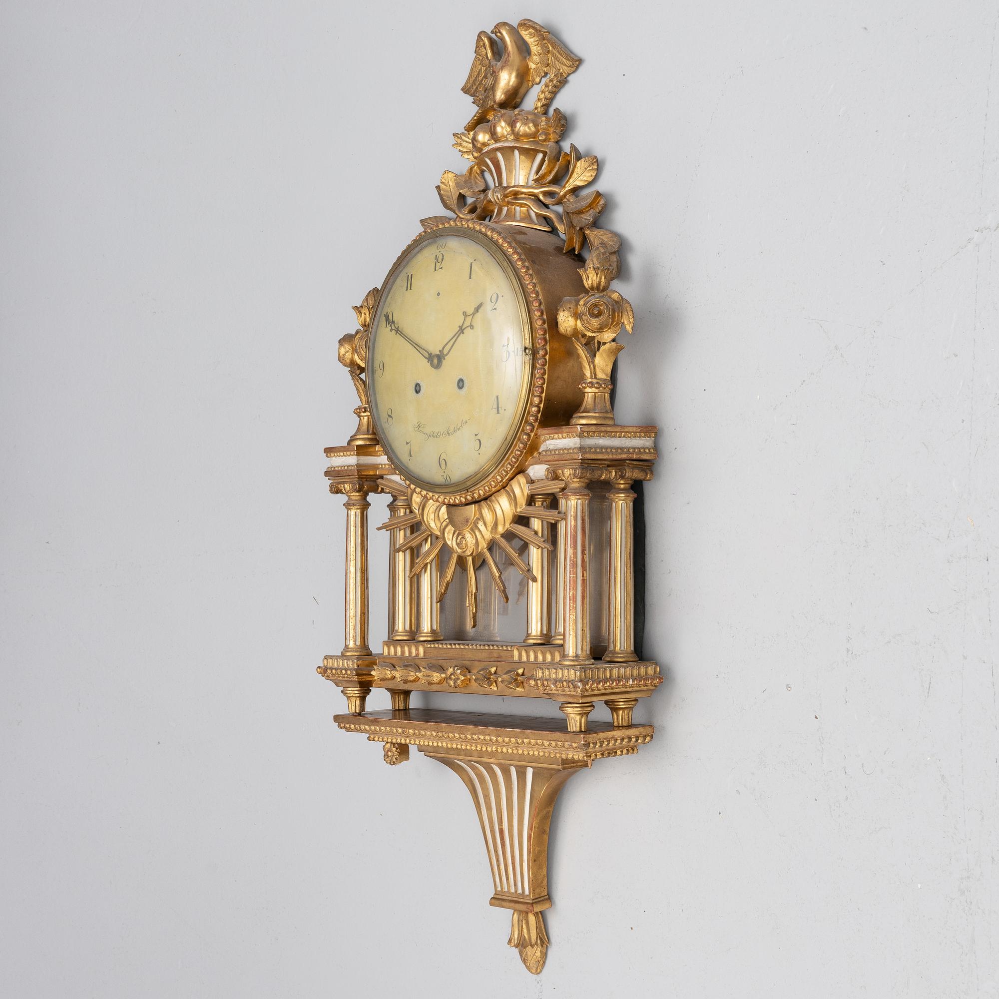 A late Gustavian wall clock, Joachim Hovenschöld, Stockholm (active 1767-1800).