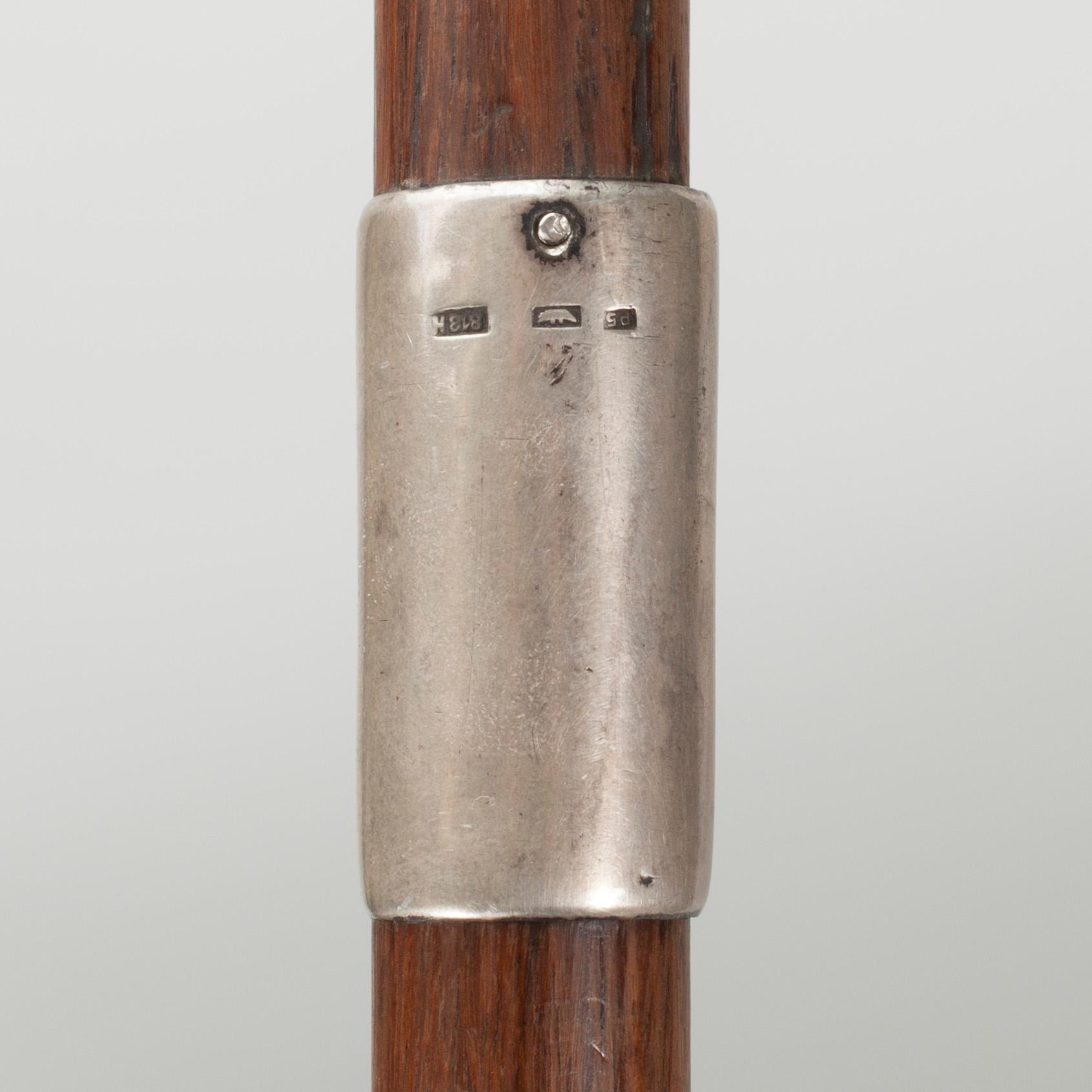 SPATSERKÄPP, grepp i silver, Helsingfors 1920.