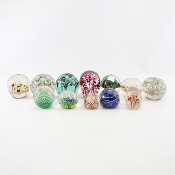 Letter weights 12 pcs glass 20th century.