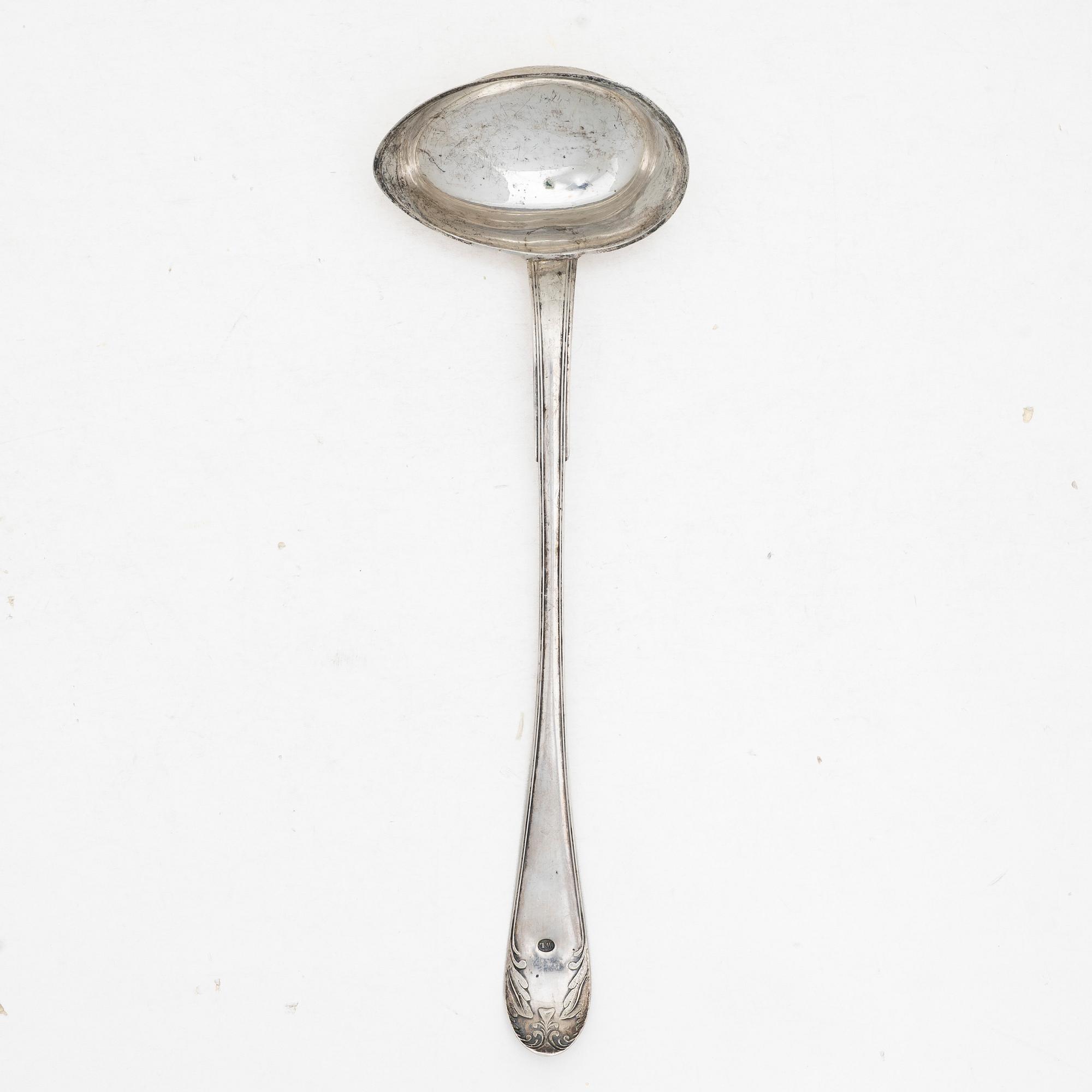 A Swedish soup ladle, mark of Johan Petter Ahlforss, Strängnäs 1841.