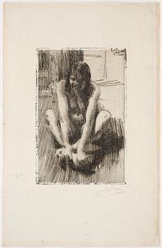 ANDERS ZORN, etching, 1910, signed in pencil.