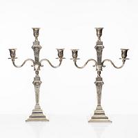 Kandelabrar, ett par, sterlingsilver, Louis XVI-stil, Lale Silverware & Co Ltd, Istanbul, Turkiet, 1900-tal.