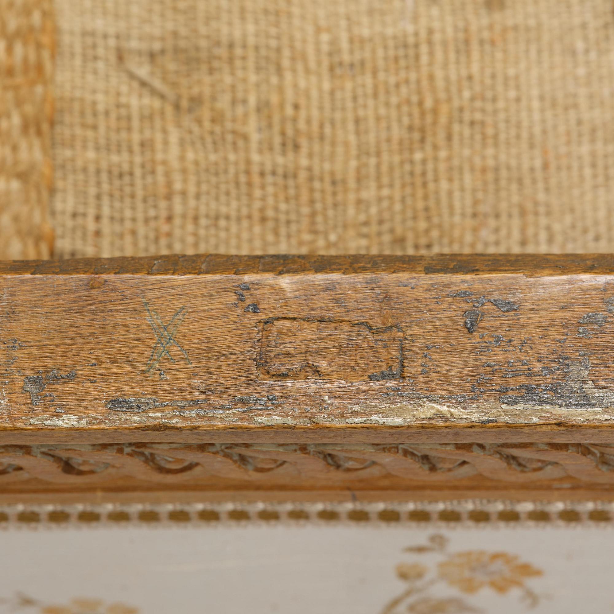 A pair of Gustavian stools by E. Öhrmark (master in Stockholm 1777-1813).