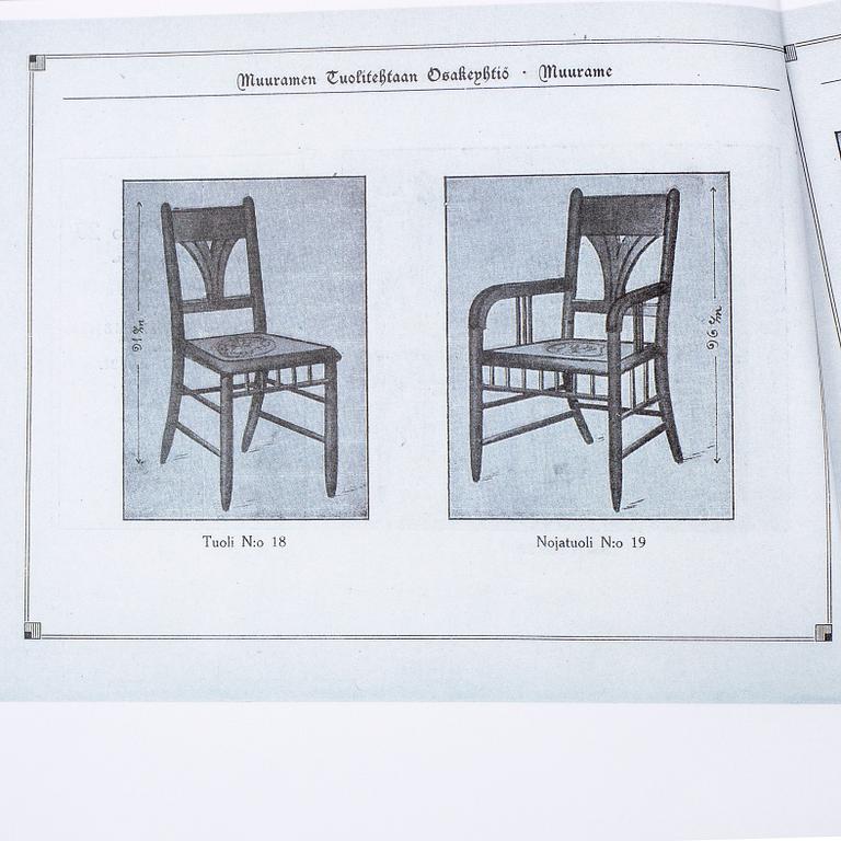 A 1920's sofa with four chairs by Muuramen Tuolitehdas Osakeyhtiö, Muurame.