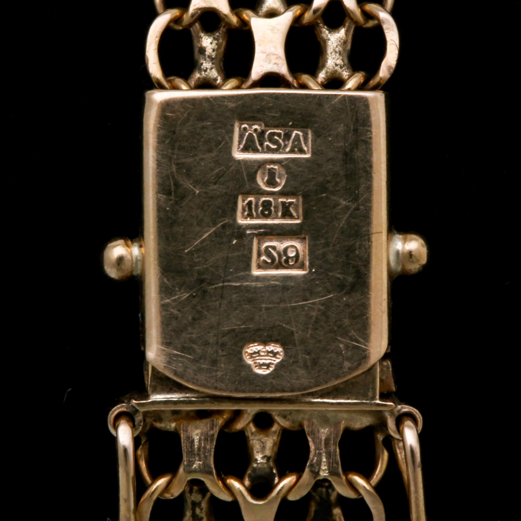 Bracelet 18k gold, 11,5 g, approx 19 x 1 cm.