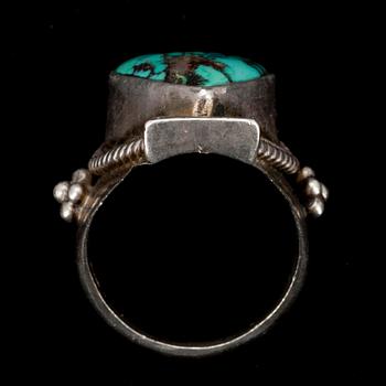 RING, silver och turkos, 1900-talets andra hälft.