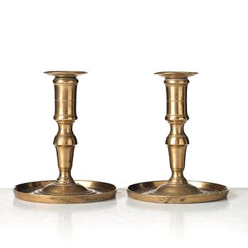 Two Gustavian late 18th century candlesticks.