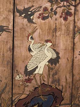 A six leaf coromandel lacquer screen, Qing dynasty (1644-1912).