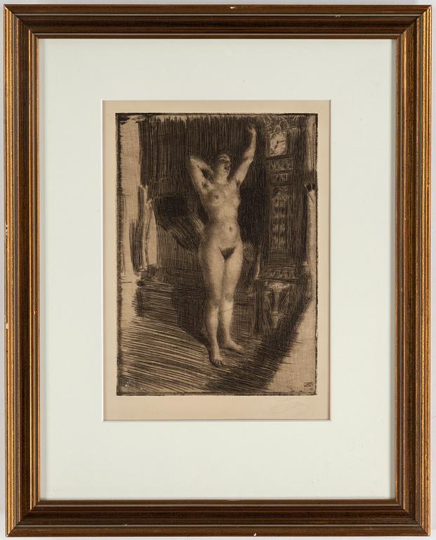 Anders Zorn, etching, 1914, signed in pencil.
