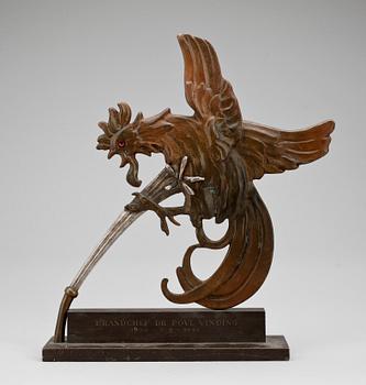 OKÄND KONSTNÄR, skulptur, delvis brons, 1940-tal. Gjutarmärkt L Rasmussen Köpenhamn.