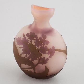 Emile Gallé, vas, överfångsglas, Nancy, Frankrike.