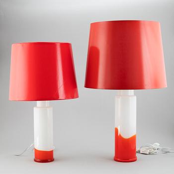 UNO & ÖSTEN KRISTIANSSON, two glass table lamps, Luxus.