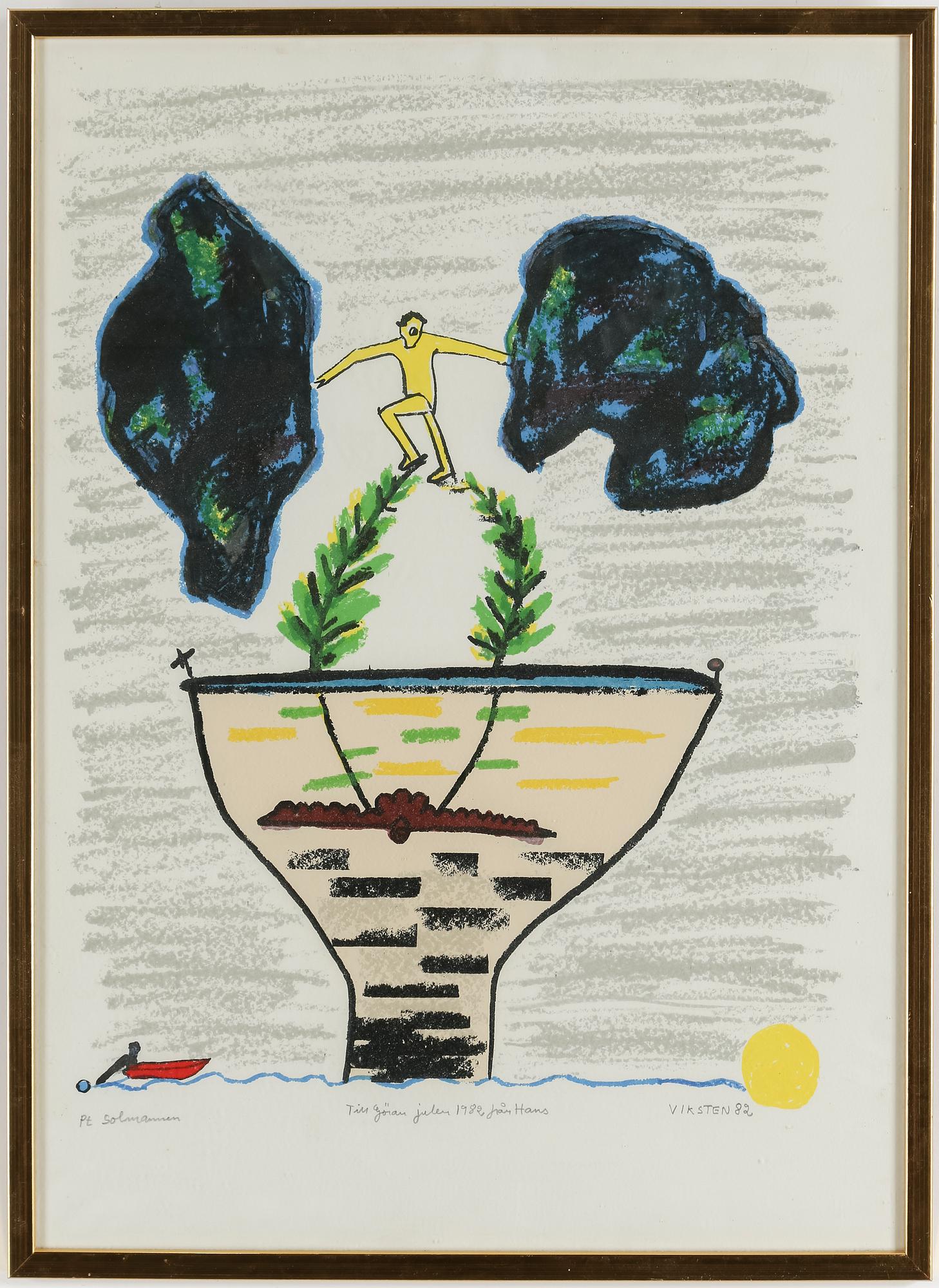 HANS VIKSTEN, LLithographs in colour, 3, signed.