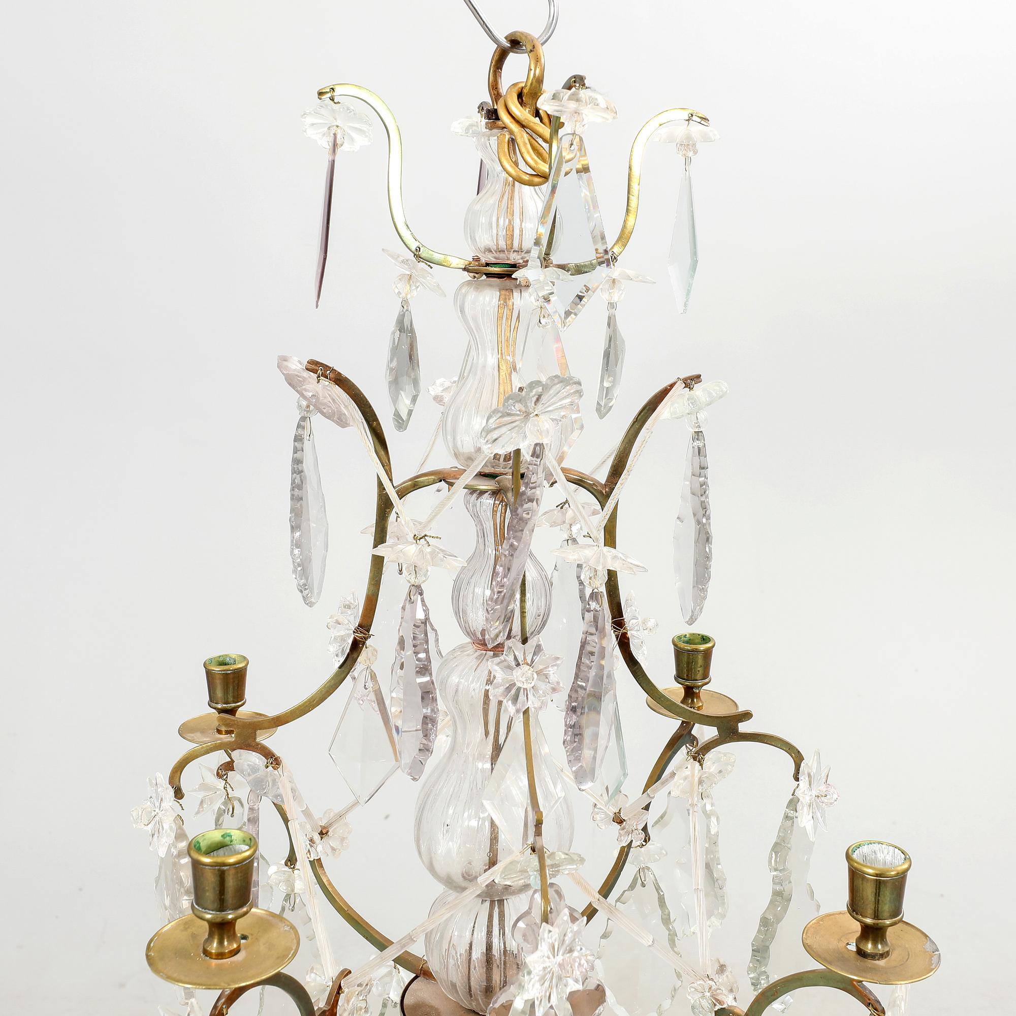 A Rococo style chandelier around 1900.