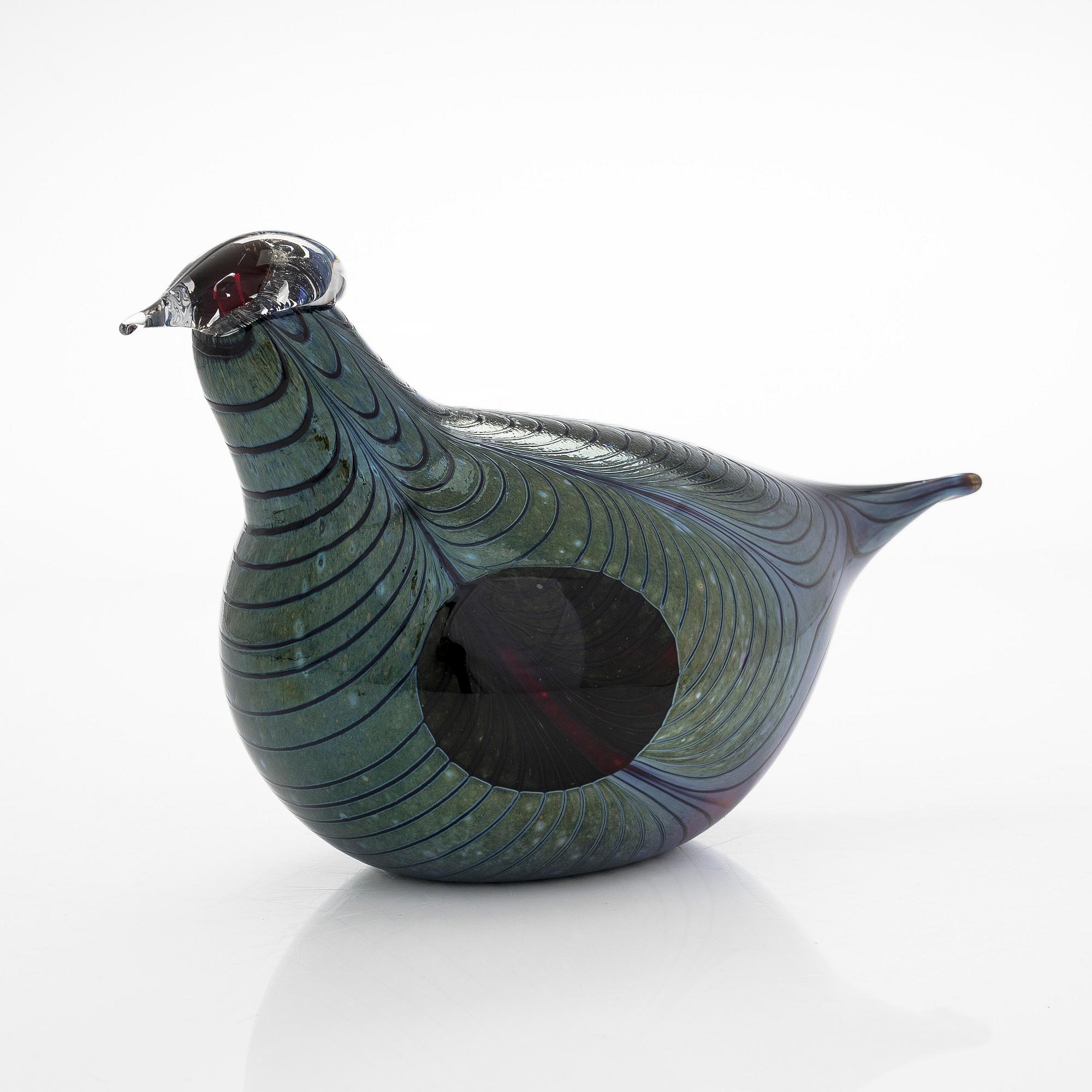 Oiva Toikka, a 'Pheasant' glass bird, second quality, signed O. T. II.