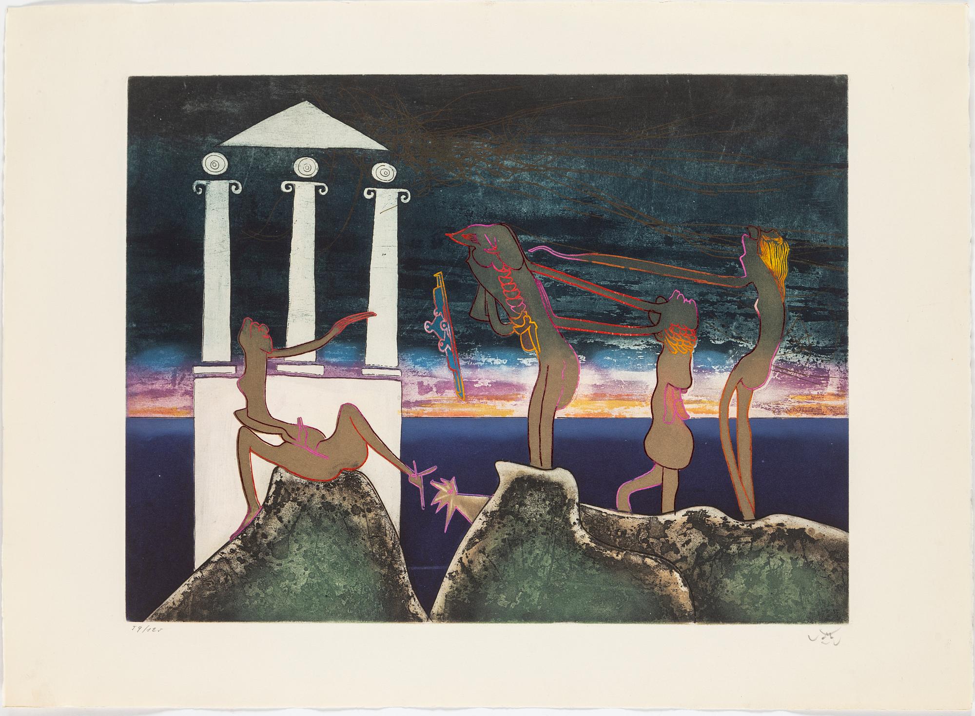 ROBERTO MATTA, MAPP med 10 färgetsningar, 1975, signerade 59/125.