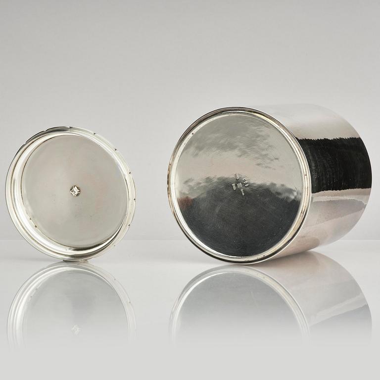 Georg Jensen, a sterling silver Tobacco jar, designed in 1926, Copenhagen 1933-1944.