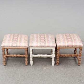 A set of three 18th century  Baroque stools.