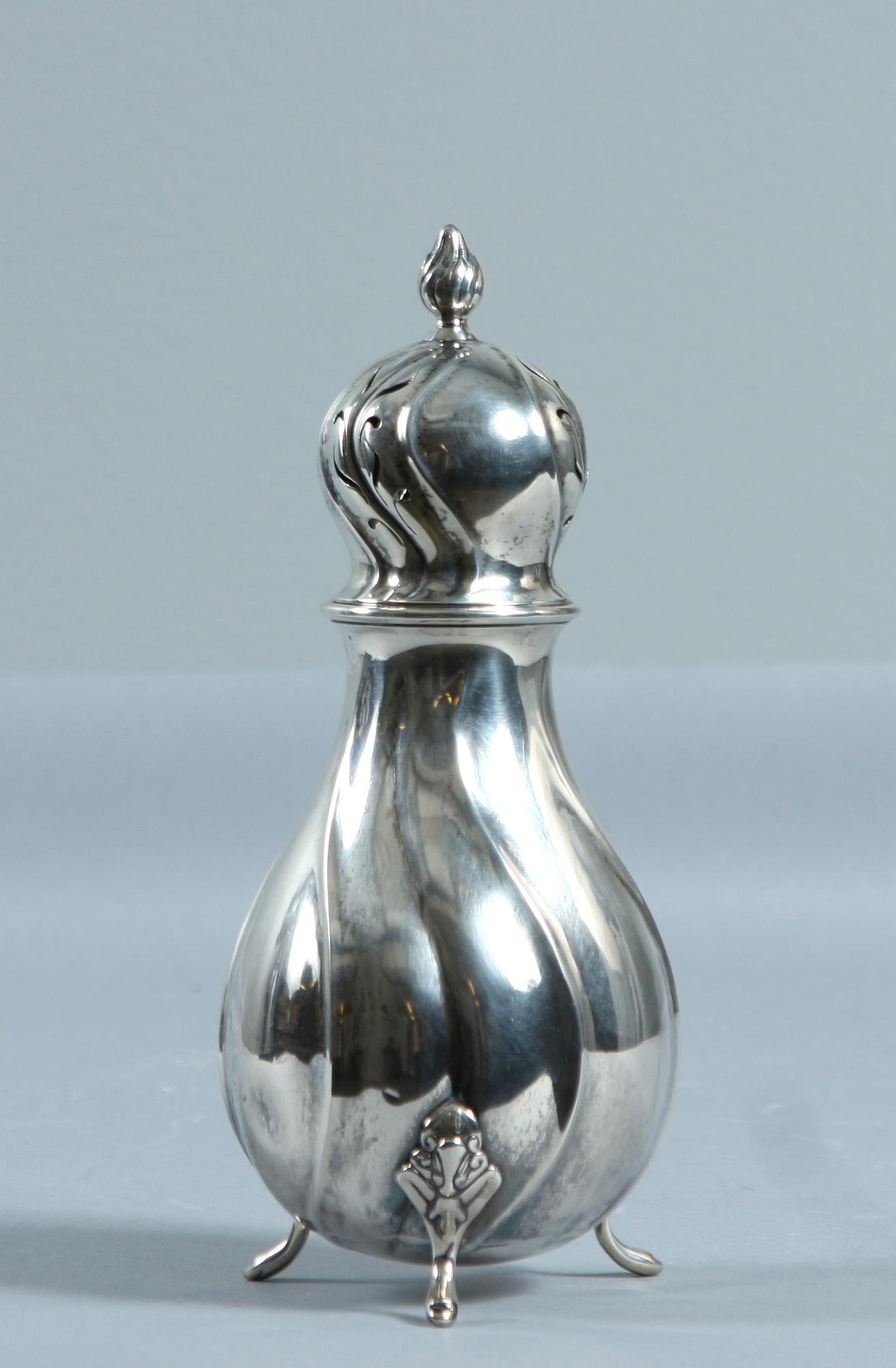 SOCKERRUSKA, silver. Danmark, rokokostil.