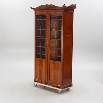 A late Empire mahogany book cabinet, Stockholm 1830's.