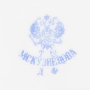 KAFFESERVIS 6 DELAR, porslin, "tête-à-tête", Kuznetsov Dulevo fabriken 1891-1917.