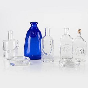 Erik Höglund, decorative glass, 7 pieces.
