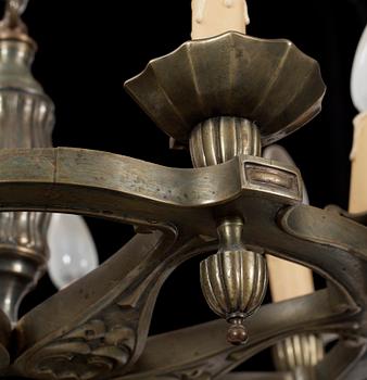 TAKKRONA, mässing, art deco, 1930-tal. H 60.