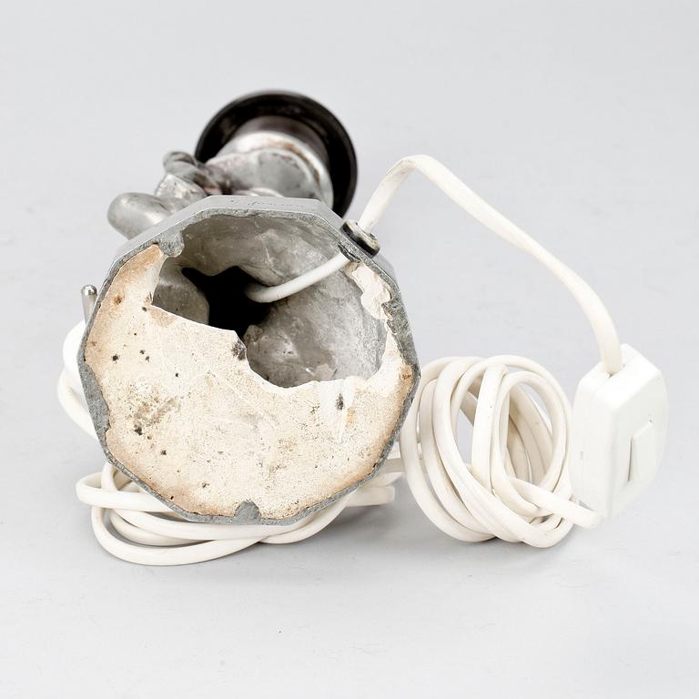 BORDSLAMPA, tenn, art deco, signerad C Jansson samy Herm. Bergman fud.