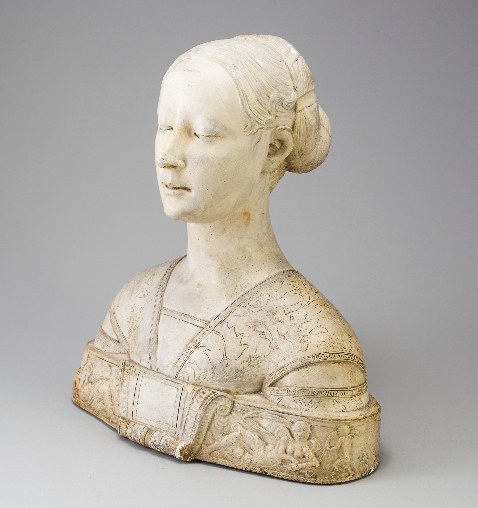 FRANCESCO LAURANA, after. A plaster bust, circa 1900.