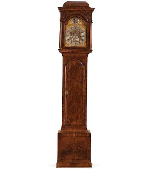 75. An English 18th century eight-bells longcase clock, dial face marked Collins Wattisfield.