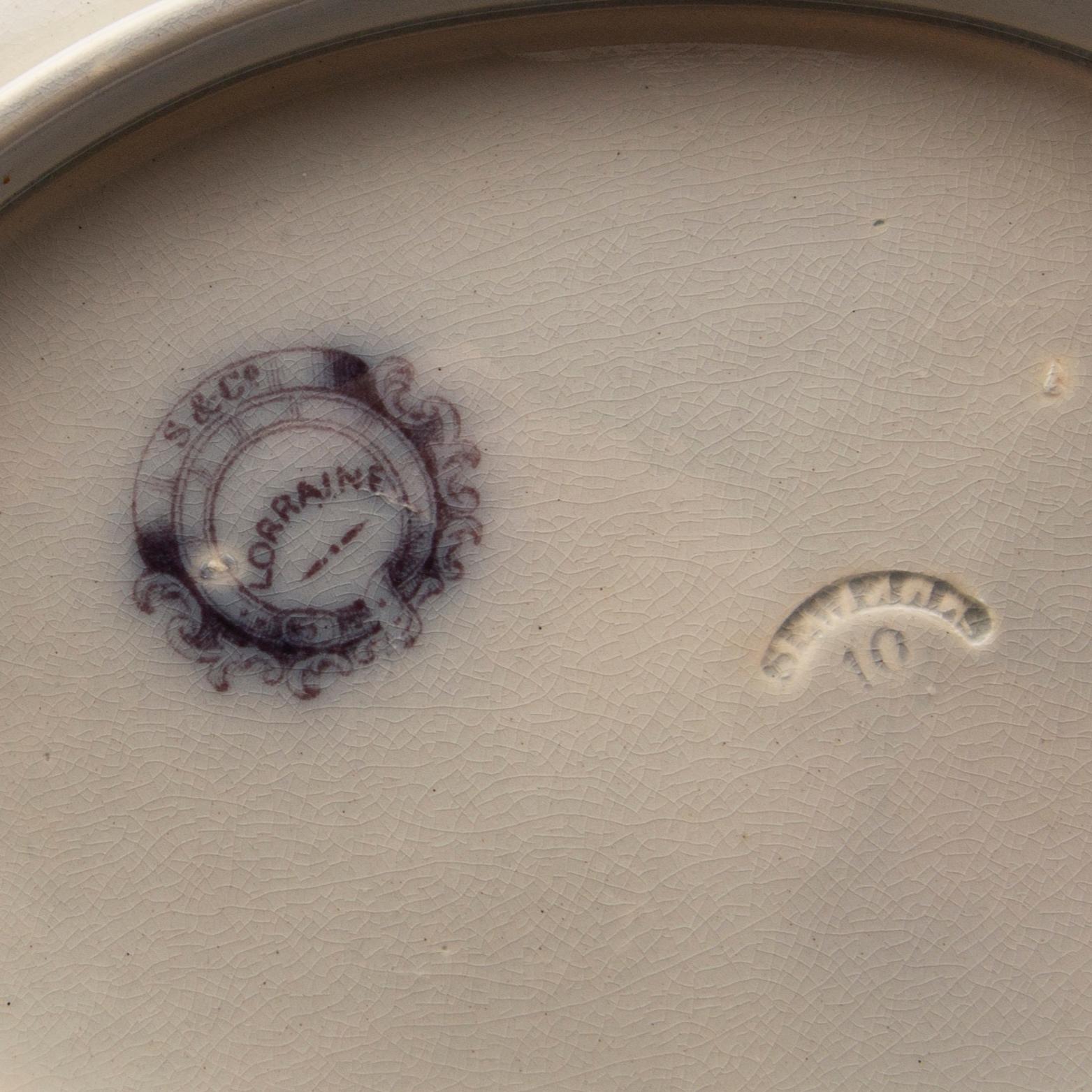 Servis 89 dlr earthenware "Lorraine" S&Co around 1900.