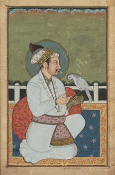 A seated portrait of a nobleman or ruler, Bikaner, Rajasthan, North India, early 19th century.