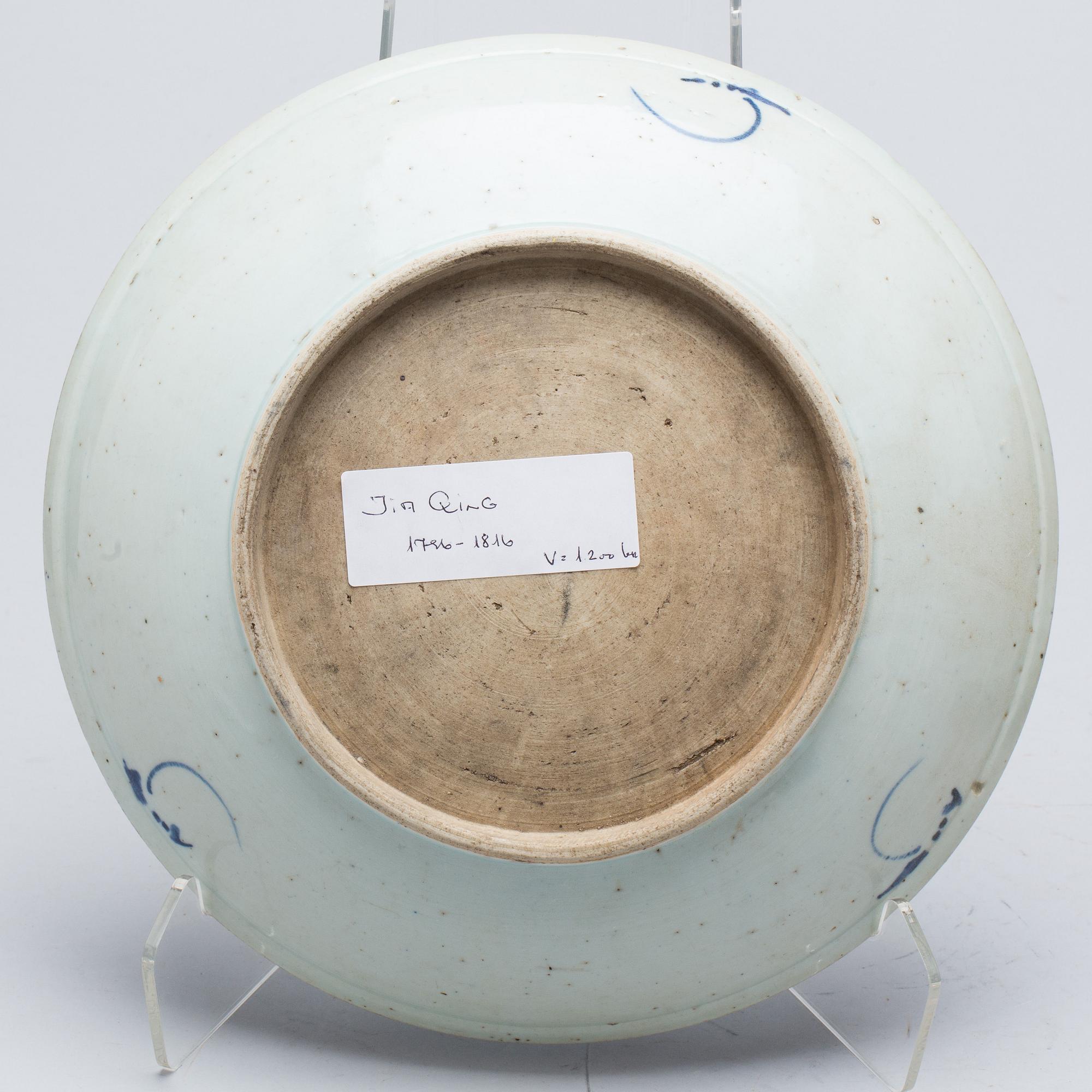 FAT, porslin, 2 st, Kina 1800-tal.