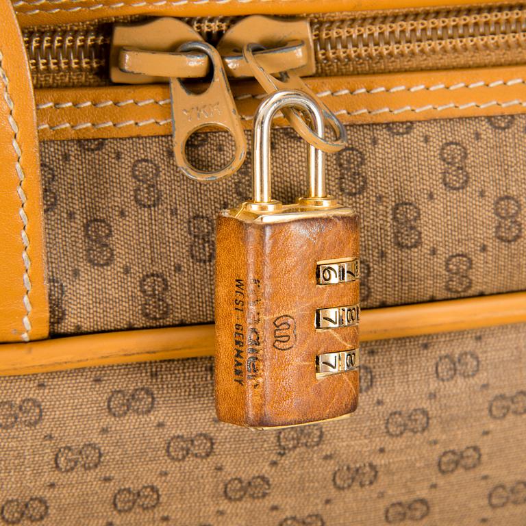 A Large Vintage Micro GG canvas Soft Suitcase.