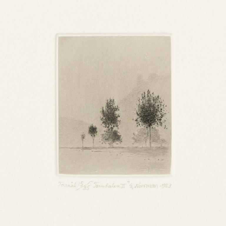 Gunnar Norrman, Drypoint engravings, 9, signed and numbered.