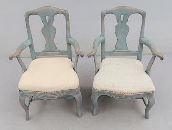 KARMSTOLAR, 1 par, barockstil, 1900-talets första hälft.