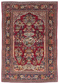 A semi-antique Keshan rug, ca 193 x 133 cm.
