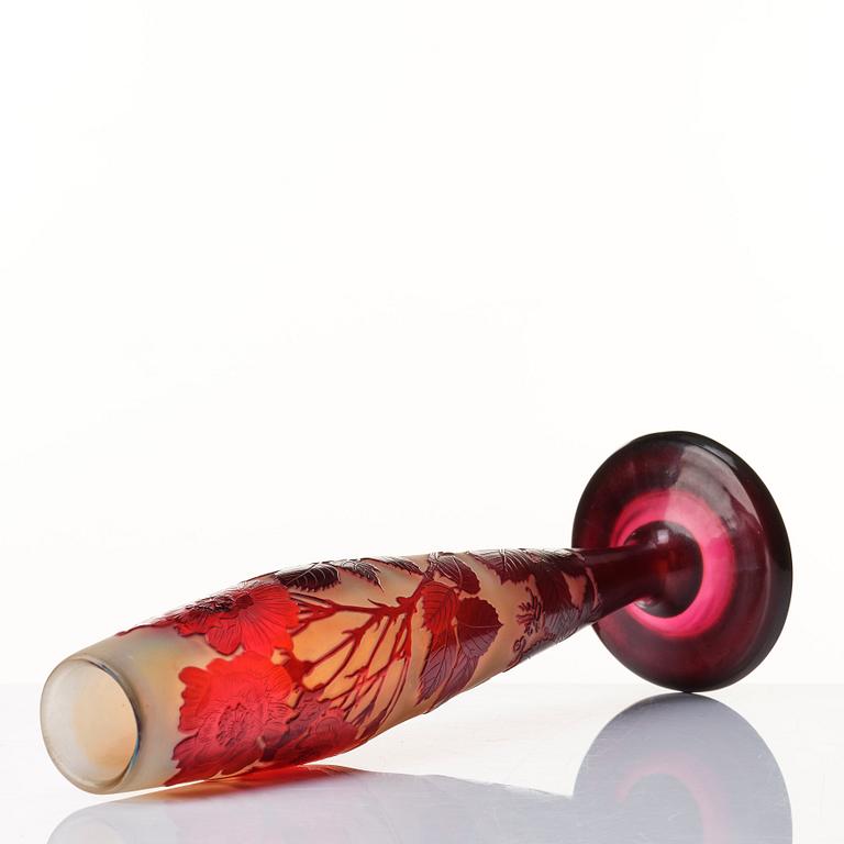 Emile Gallé, an Art Nouveau cameo glass vase, Nancy, France.