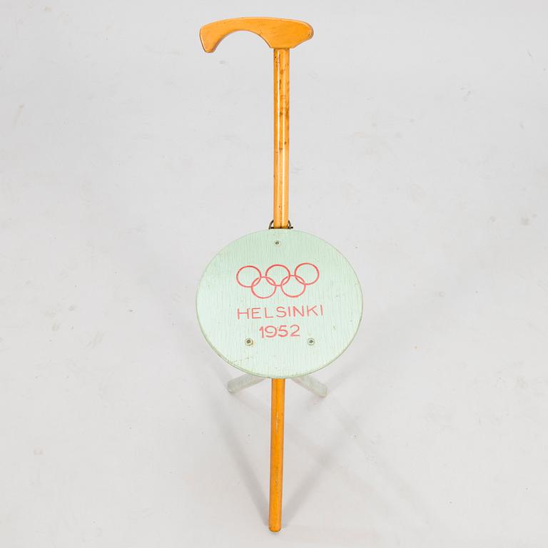 Seat/walking stick, 1952 Summer Olympics, Helsinki.