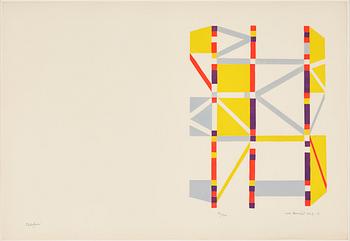 Olle Bonniér, lithograph in color, signed and numbered 39/90, dated 1948-49.