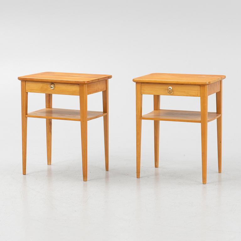 A pair of bedside tables, mid 20th century.