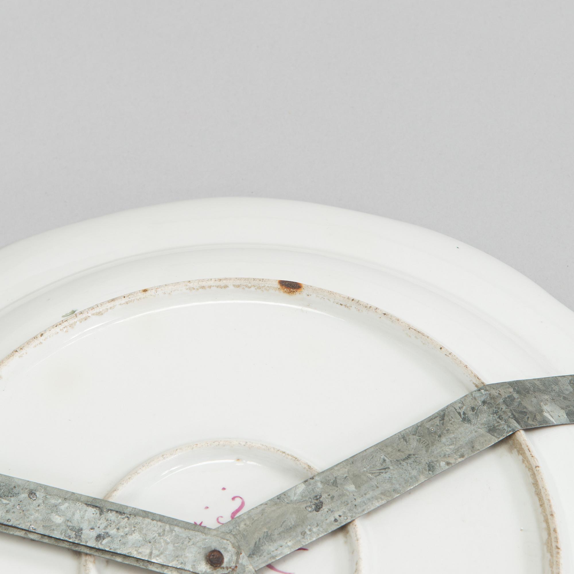 Four 18th-century porcelain dishes, Imperial porcelain manufactory, period of Empress Elisabeth I, Saint Petersburg.