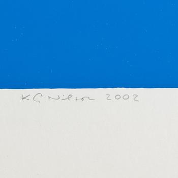 KG NILSON, färgserigrafi, signerad HC och daterad 2002.