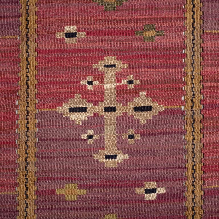 Märta Måås-Fjetterström, a drape, "Violett Draperi" (with yellow), ca 260,5-263 x 147 cm, signed MMF.