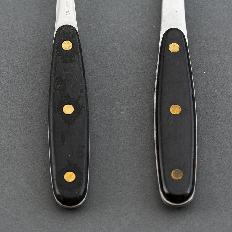 Adolf Babel, a set of 82
 pcs "Kievari" stainless steel flatware, Hackman , Finland, 1970s.