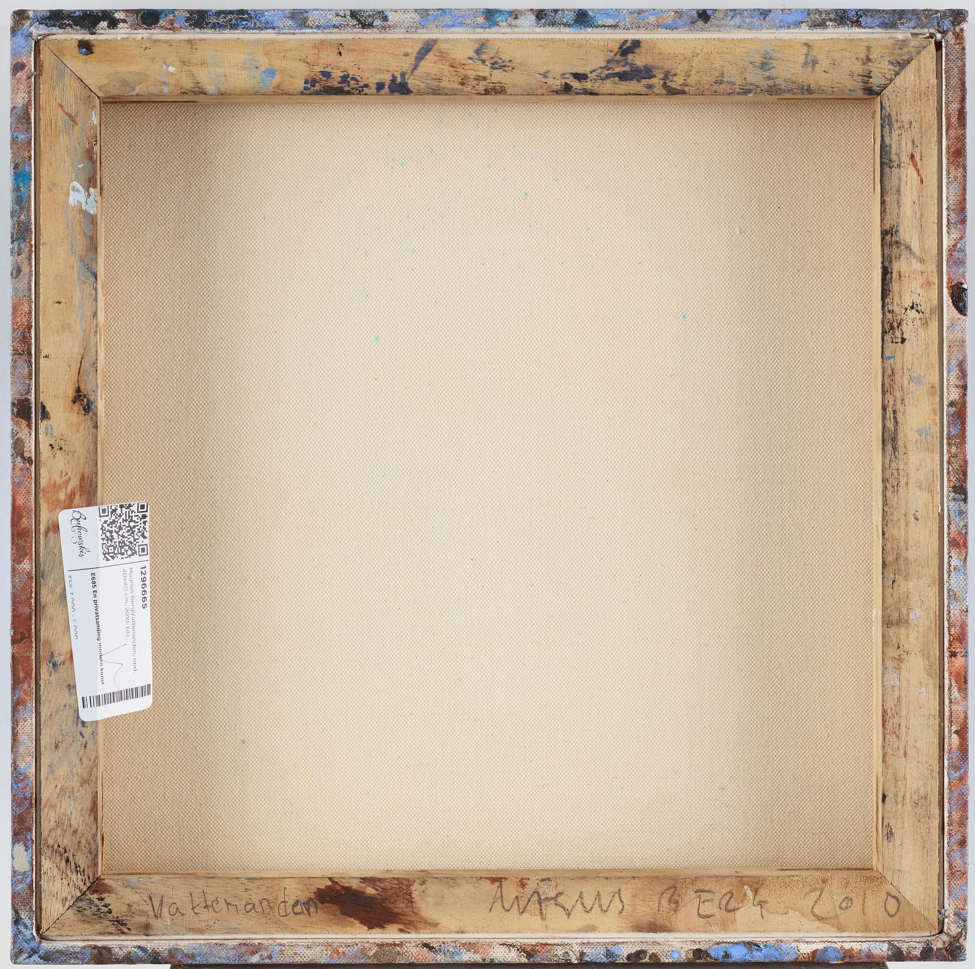 Magnus Berg, blandteknik på duk, signerad. Daterad 2010 a tergo.